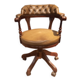 Fauteuil de burrreau tournant en cuir capitonné