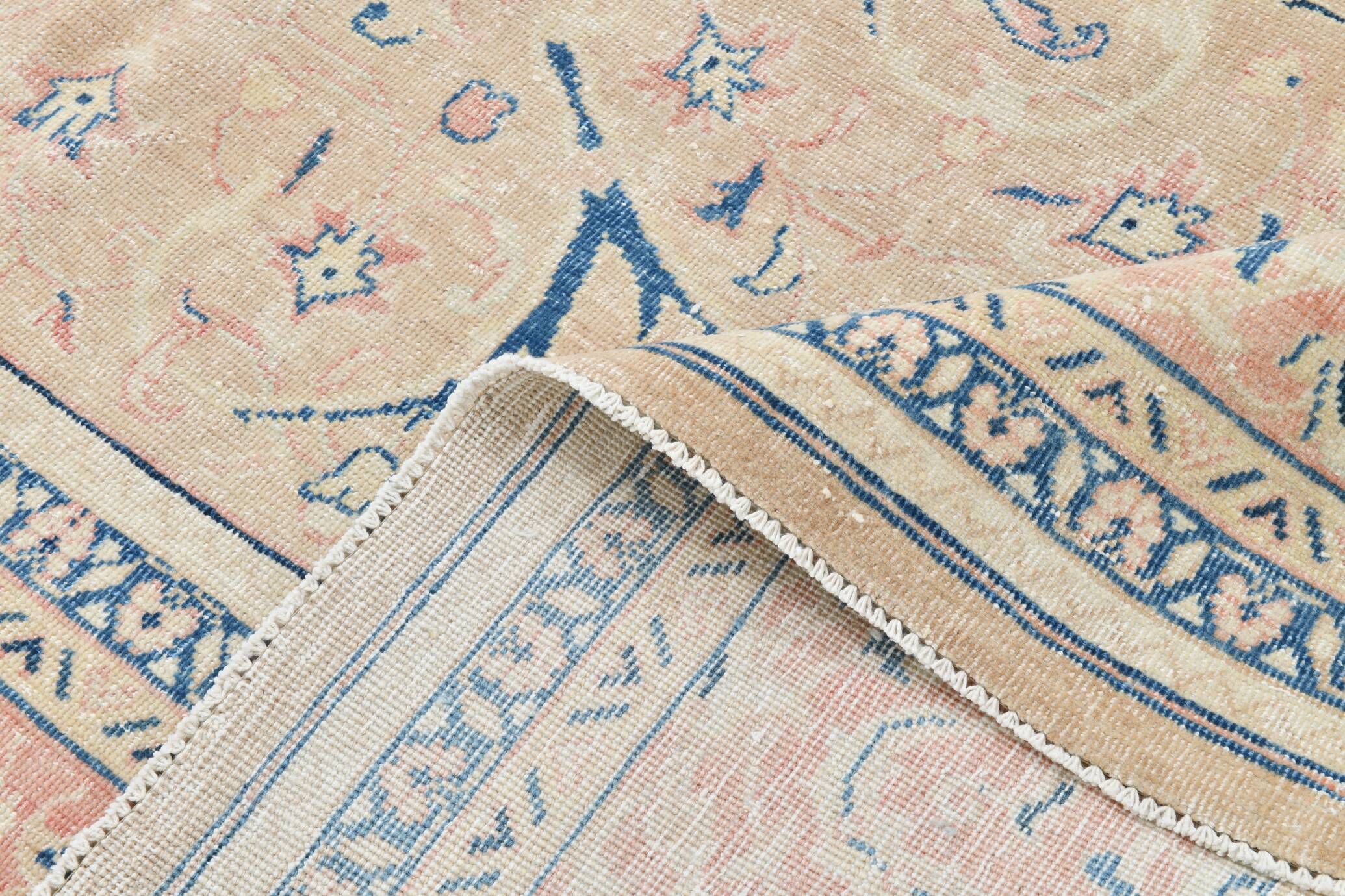 Tapis Vintage Off-White et Rose Poudré, Style Classique, 292x399 Cm