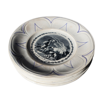 8 porcelain plates from Choisy-le-Roi