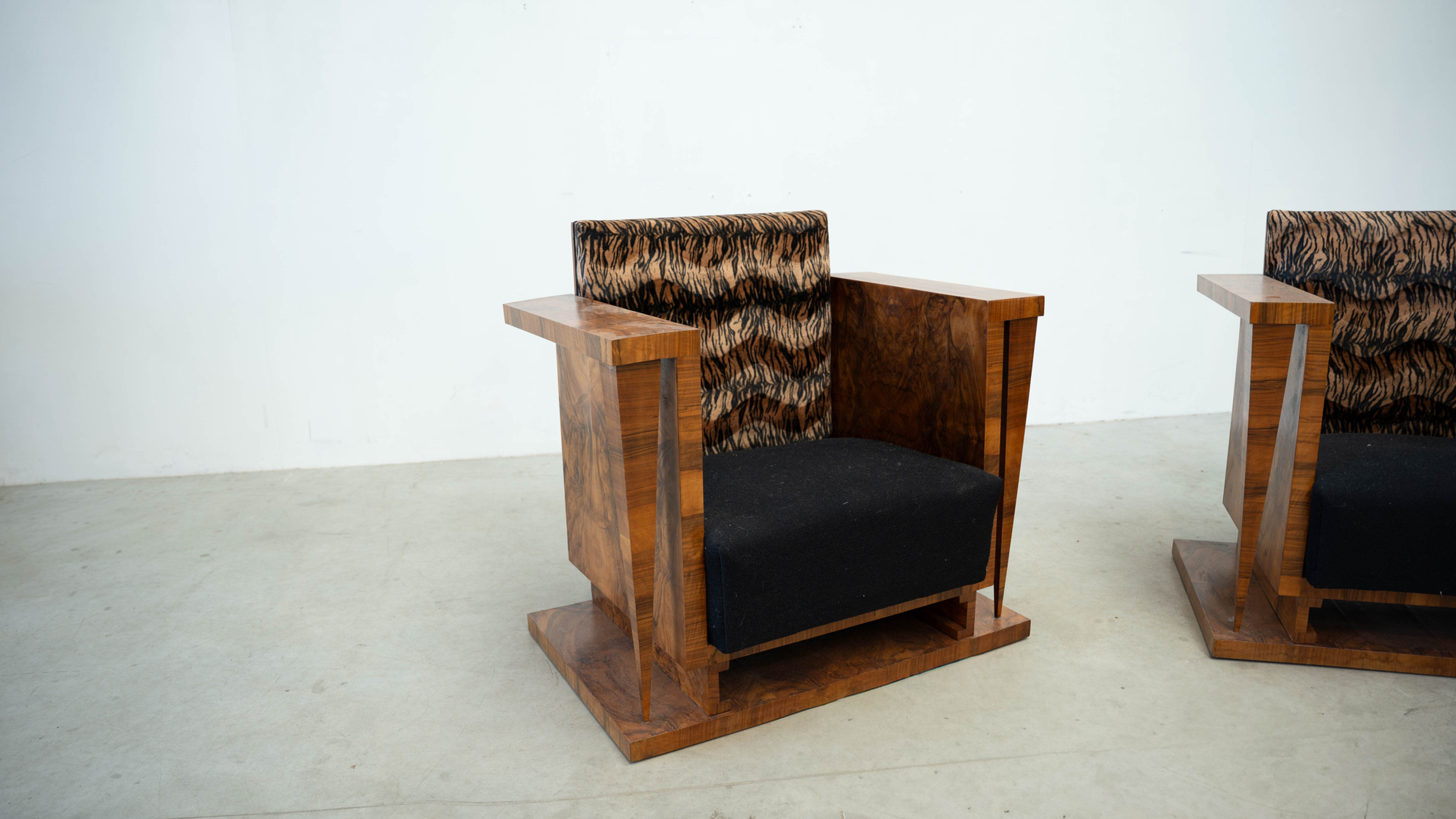 Set of two Art Deco lounge chairs