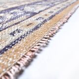 Tapis vintage en laine 270 x 165 cm, beige bleu, tapis turc vintage en laine