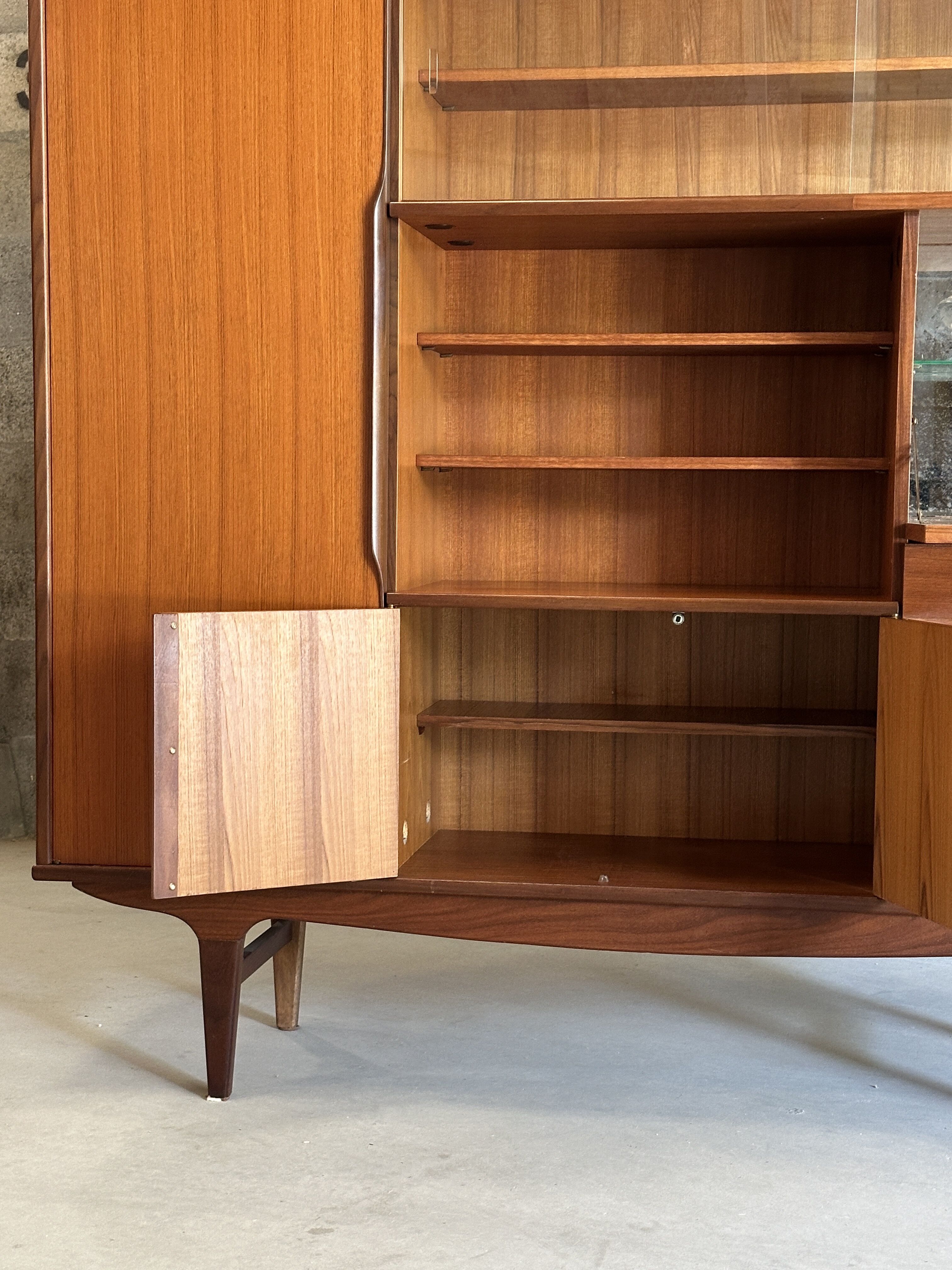 Very beautiful Scandinavian highboard in teak from the 1960s.