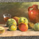 Tableau pastel nature morte 1938 signé Parisot