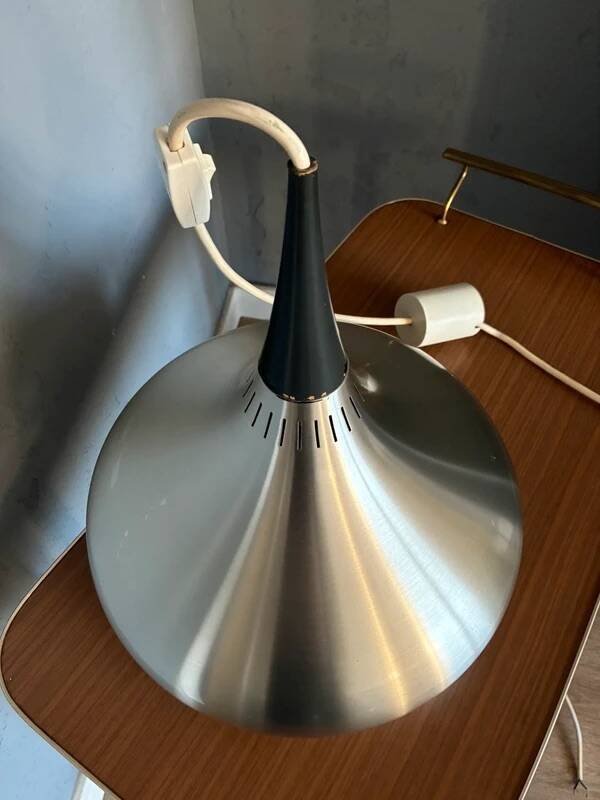 Vintage Fog & Mørup Pendant Lamp by Jo Hammerborg Denmark 1960s Aluminum