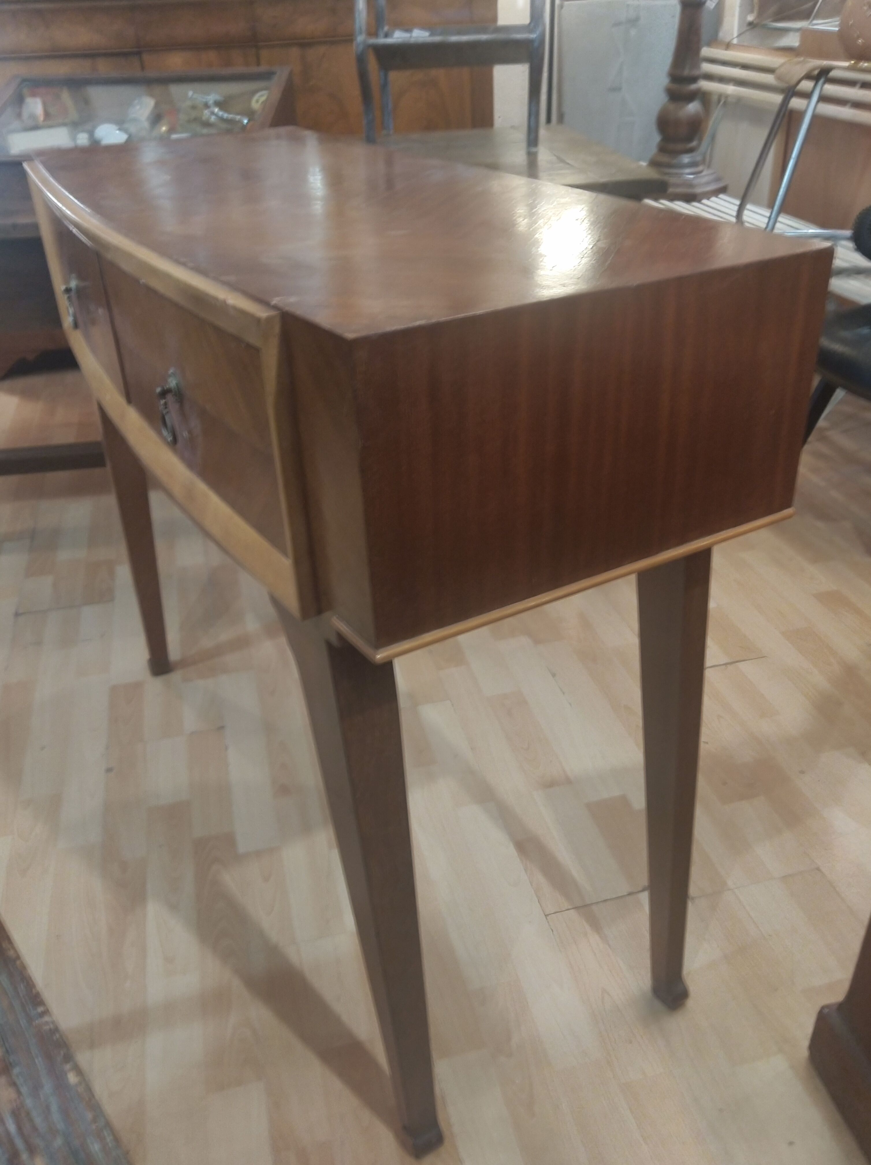 Console in mahogany and ash, circa 1950/60