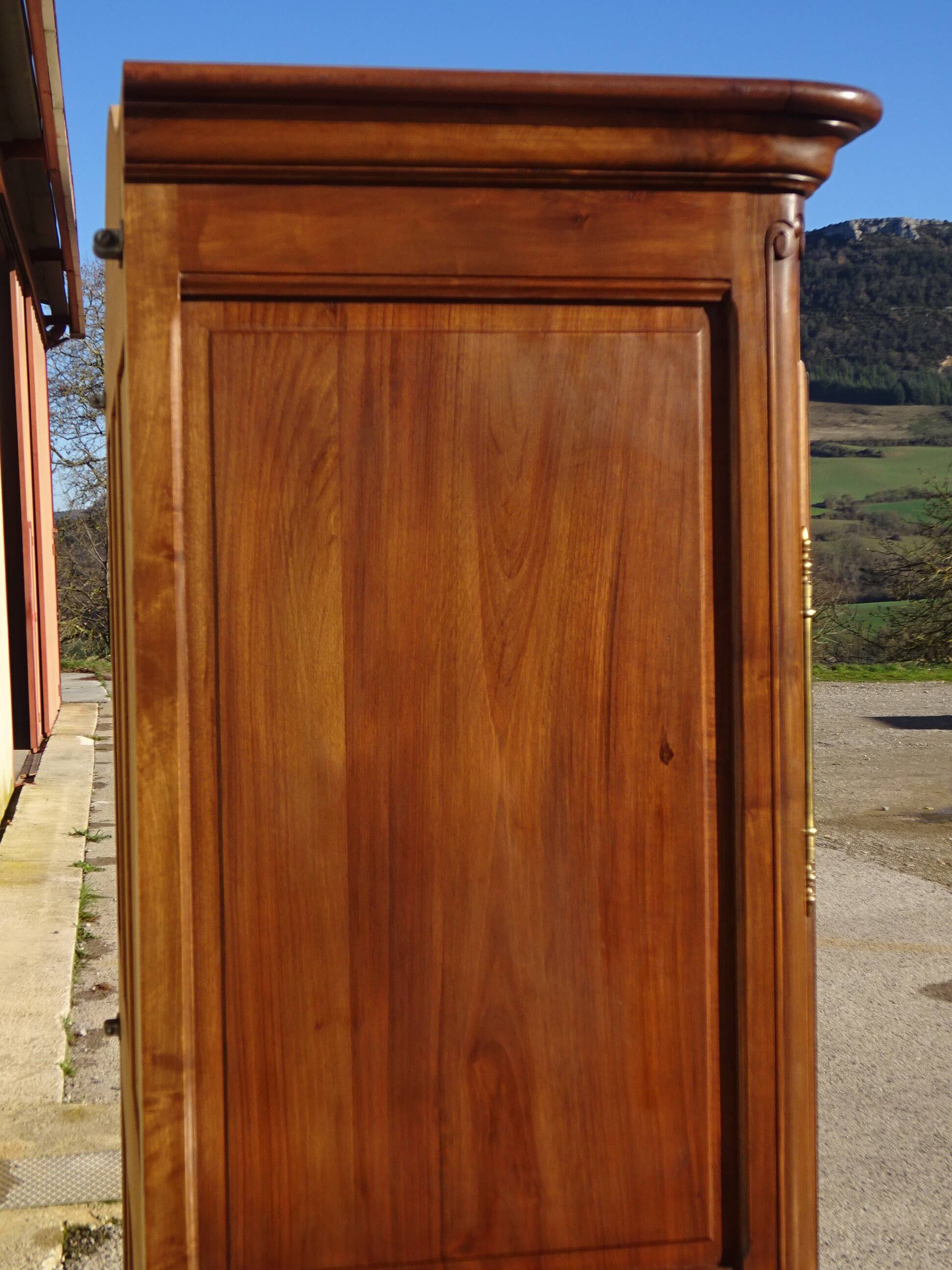 solid walnut wardrobe in Louis XV style