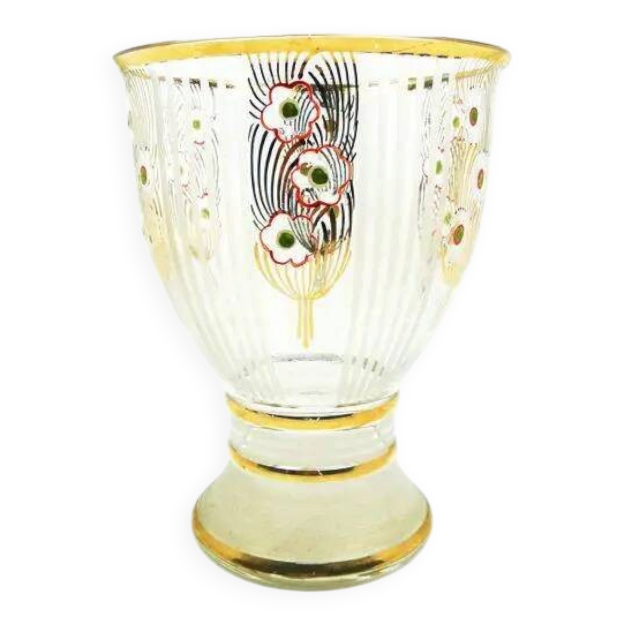 Mid-century modern vase, glass, Kamenický Šenov, Czechoslovakia, 1950s