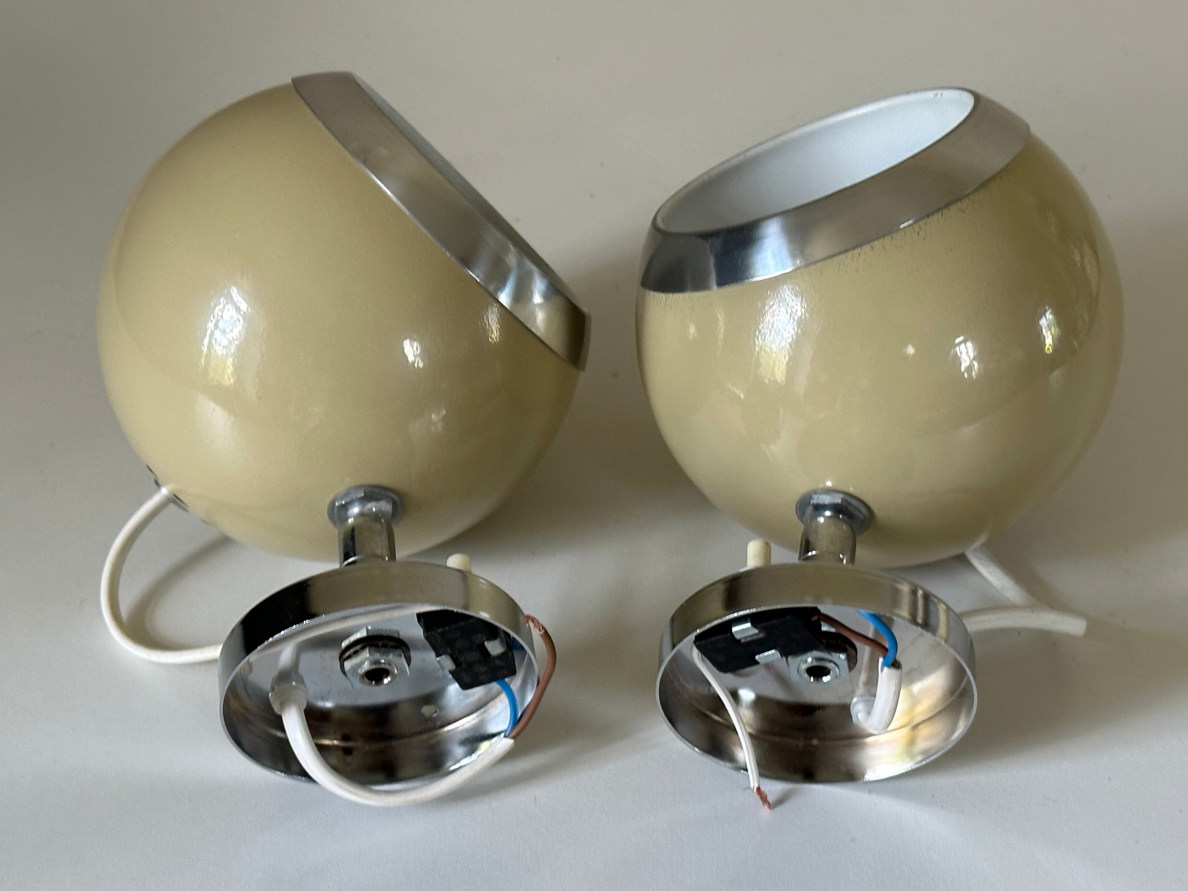 Pair wall lamp eyes ball vintage design 70 years