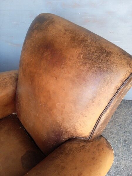 Club leather armchair art deco period 1940