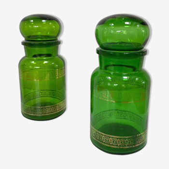 Pair of vintage glass jars