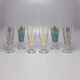 1960s set of six crystal glasses, made in Italy