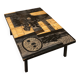 Coffee table wood - floral patterns - by victor cerrato