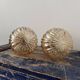 Pair of vintage golden globe wall or ceiling lights