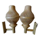 Pair of Balinese wicker sconces
