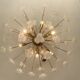 WHITE FLOWERS MURANO GLASS SPUTNIK OVAL GOLD CHANDELIER