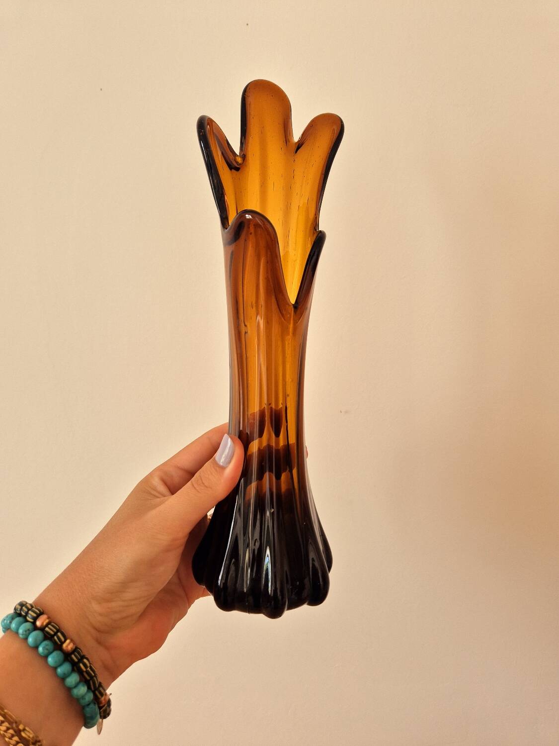 Organic blown glass vase