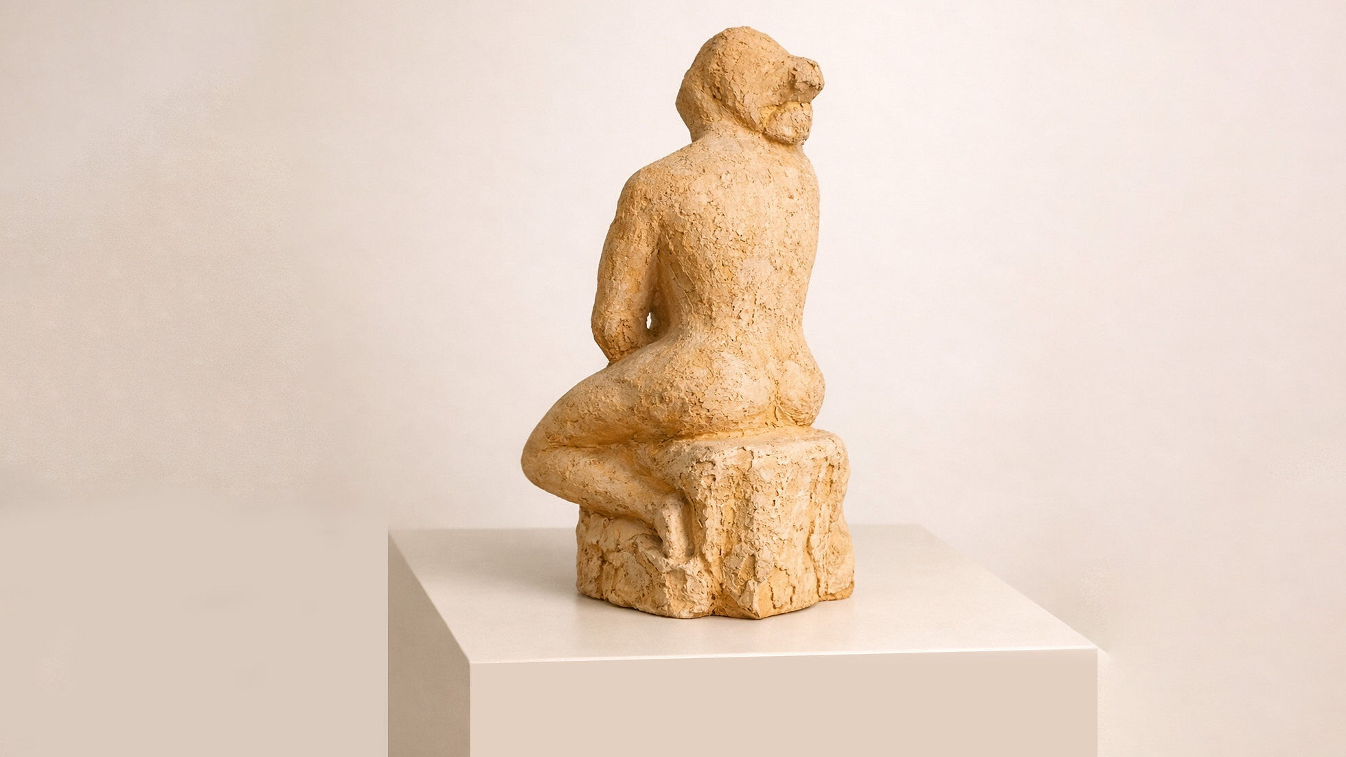 Sculpture en terre cuite – Femme nue assise 1980