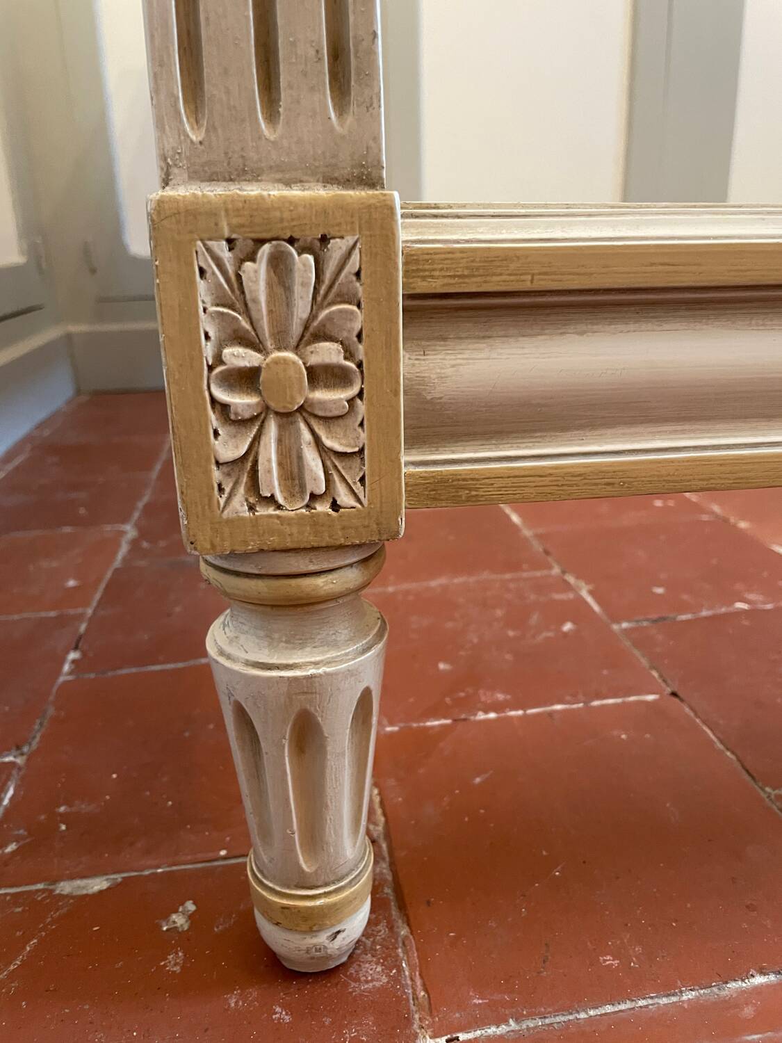 Louis XVI cane and wood bed