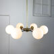 Mid-century sputnik brass and opaline glass chandelier