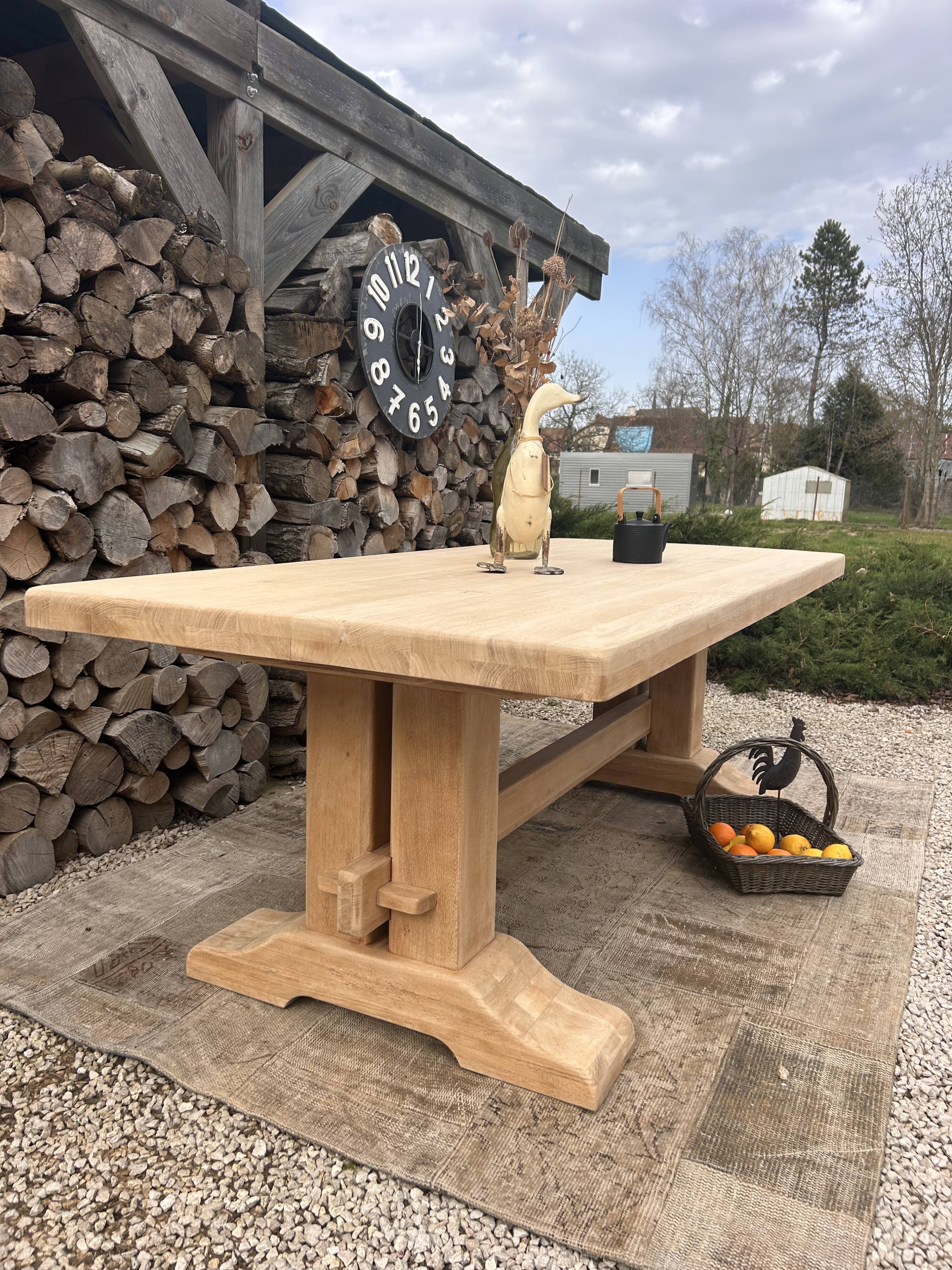 Renovated solid oak monastery table