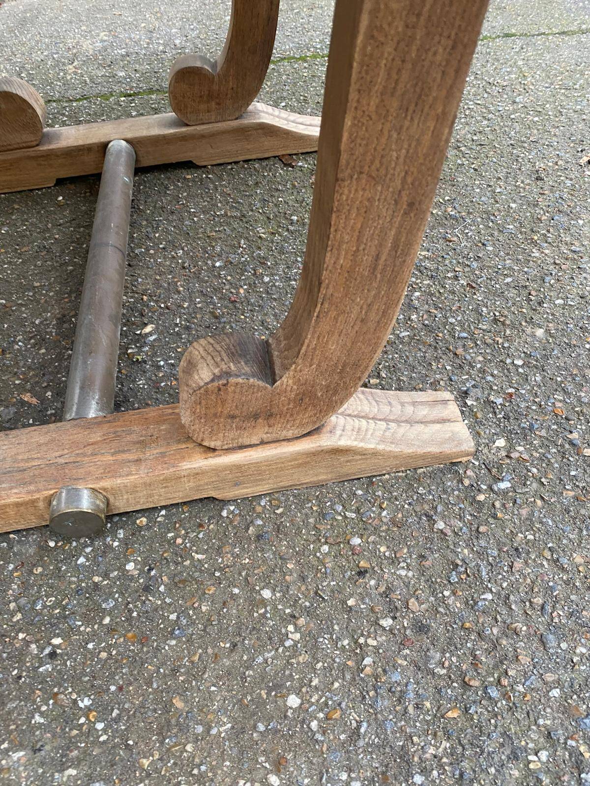 Restored Art Deco dining table in solid oak, 1940