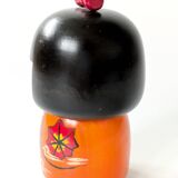 Vintage Japanese kokeshi doll, hand-painted wood