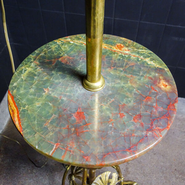 Lampadaire art nouveau avec plateau en albâtre - or