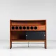 Erik Buch boomerang dry bar set in teak Dyrlund Denmark 1960