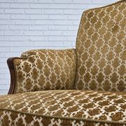1950s, Danish relax chair, furniture velour, carved ash wood.