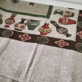 Nappe vintage à décor de poteries stylisées, années 60-70