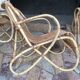 Lounge or garden table and 4 vintage wicker and rattan chairs 60s
