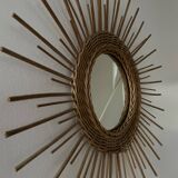 Rattan sun mirror