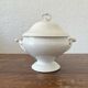 Antique white ironware soup tureen from the end of the 19th century