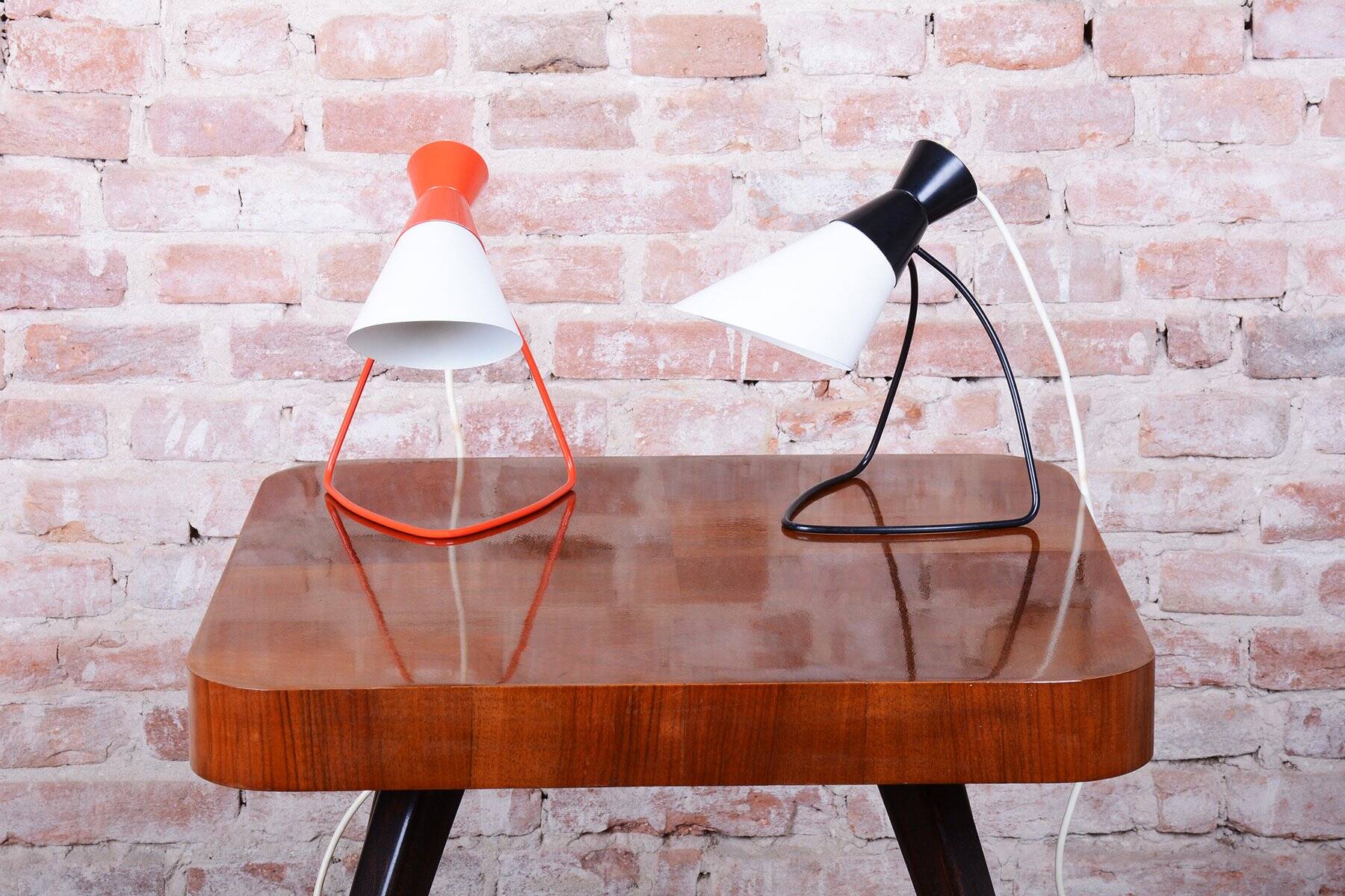 Mid-Century Czech Table Lamps attributed to J. Hůrka for Napako, 1950s, Set of 2