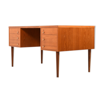 Mid Century Modern Danish Desk with Brass Handles