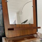 Vintage free-form teak entrance mirror 50s