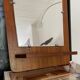 Vintage free-form teak entrance mirror 50s