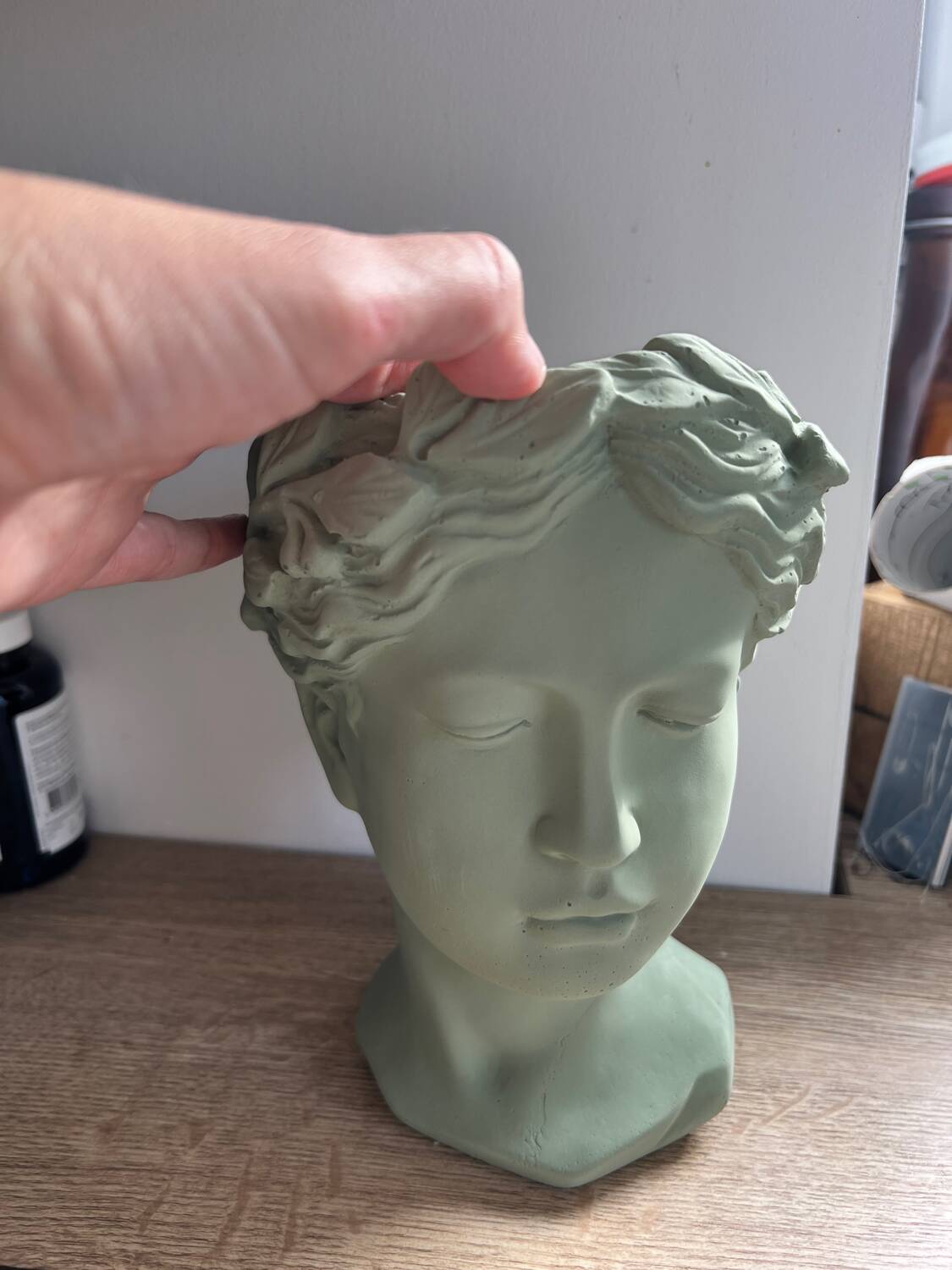 Antique sculpture face vase