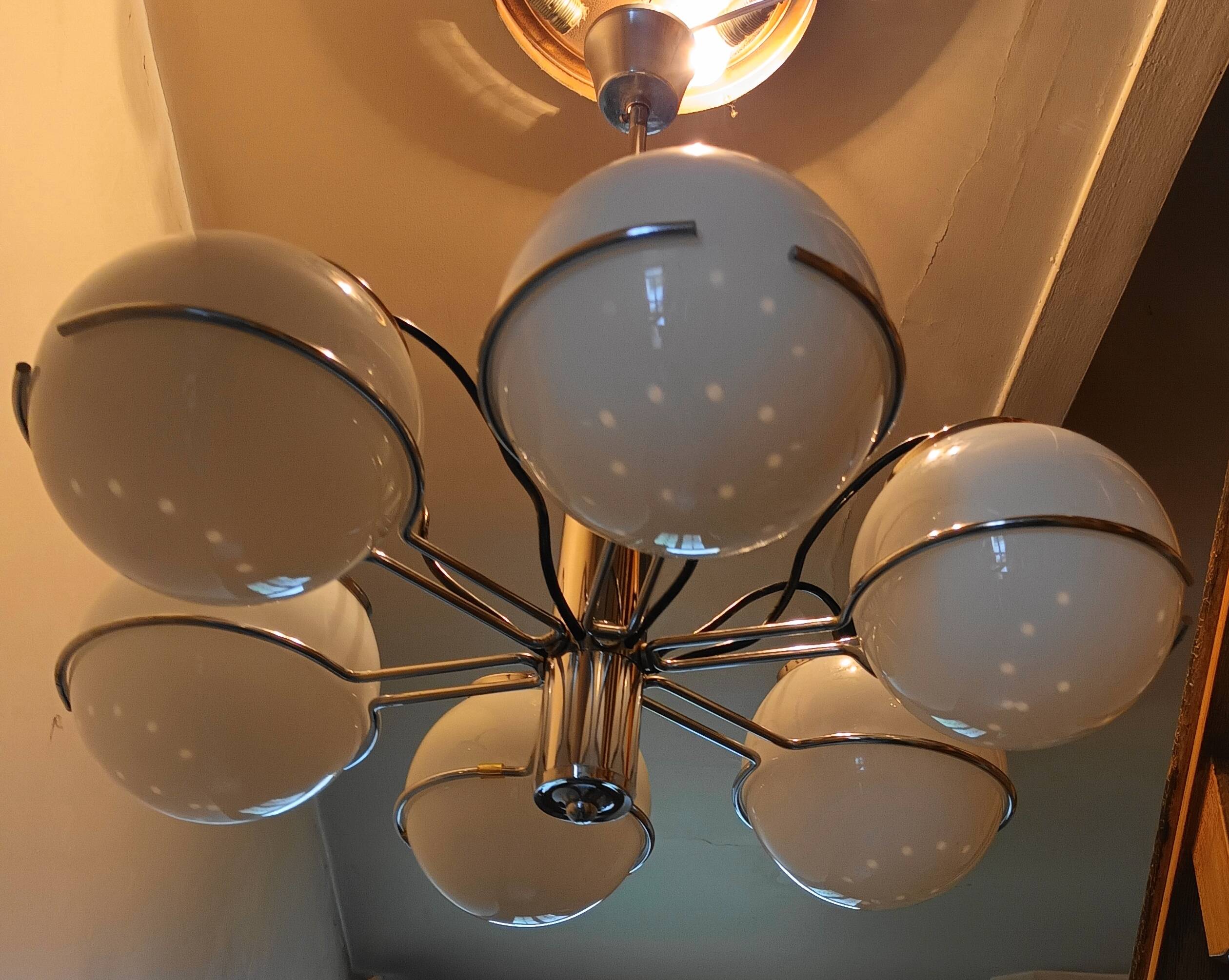 Italian Targetti Sankey chandelier from the 70s