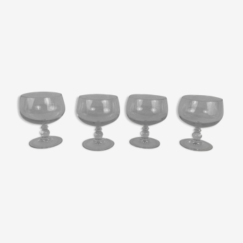 Set of 4 glasses of whisky cognac