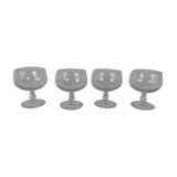 Set of 4 glasses of whisky cognac