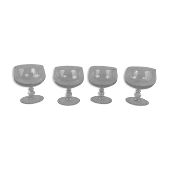 Set of 4 glasses of whisky cognac