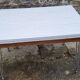 Set table chairs formica bicolor white and wood, feet eiffel, SIF, 70s, its 4 chairs