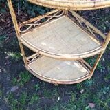 Rattan corner shelf