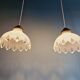Art Deco scalloped clear glass pendant light, 1920s-30s