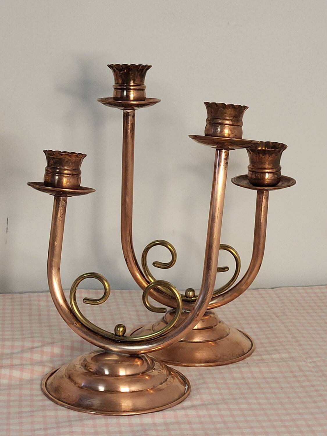 Copper candle holder