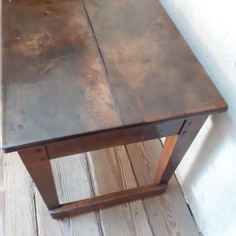 Monastery table, community table, 19th-century solid walnut console.