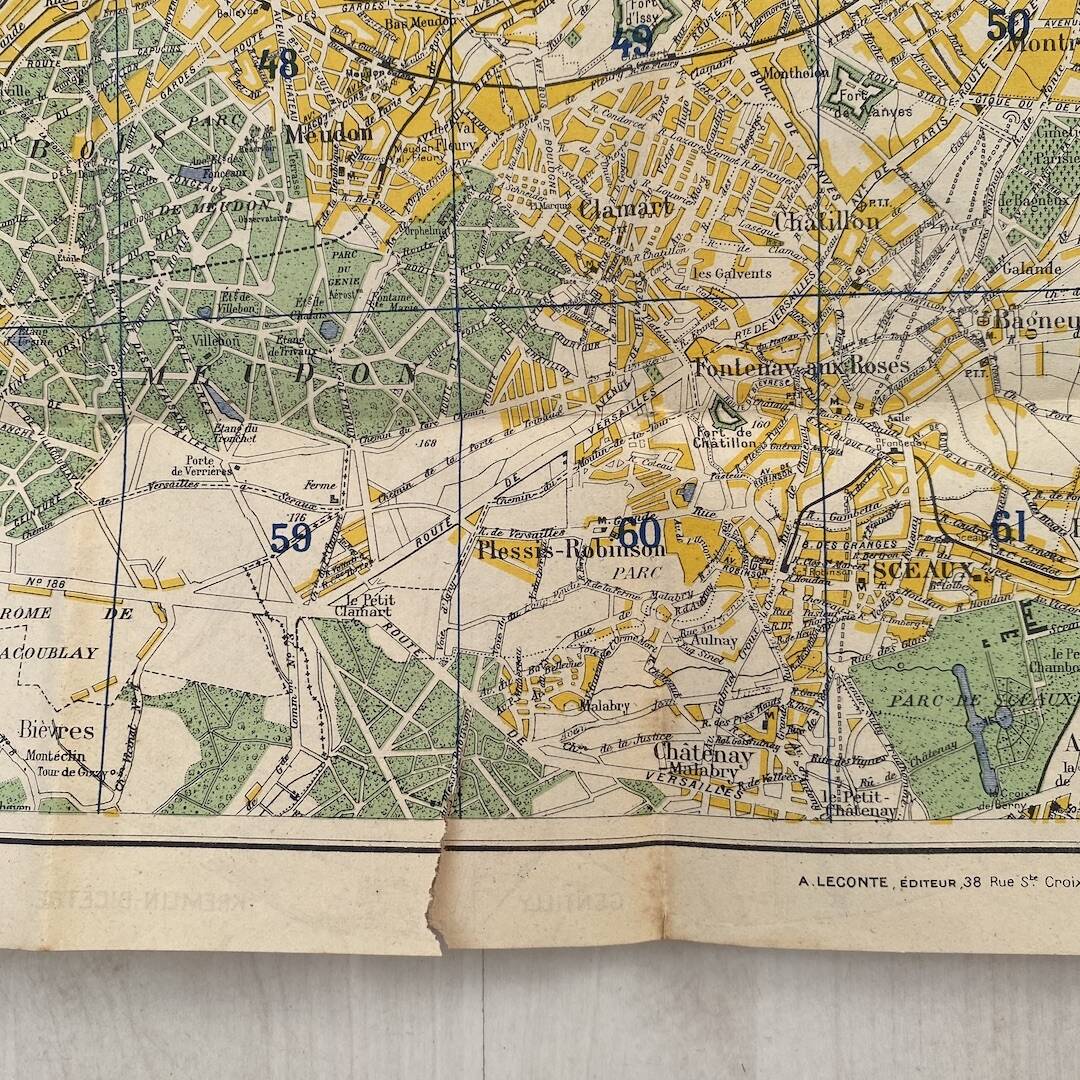 Map of Paris from the 1940s