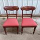 Pair of vintage English mahogany chairs, woven in red