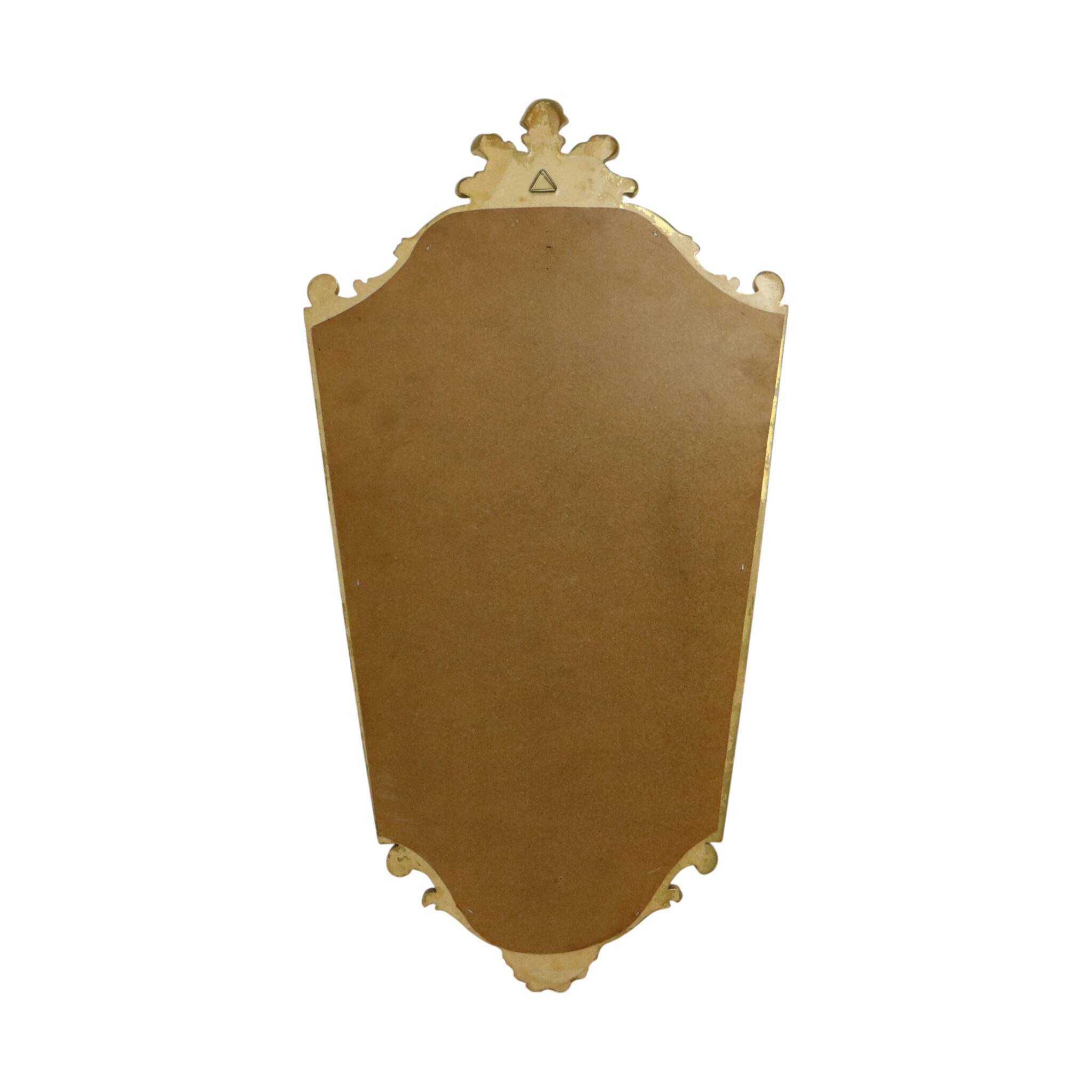 Classic Gold Leaf Mirror Crested Mirror Baroque Style 79cm